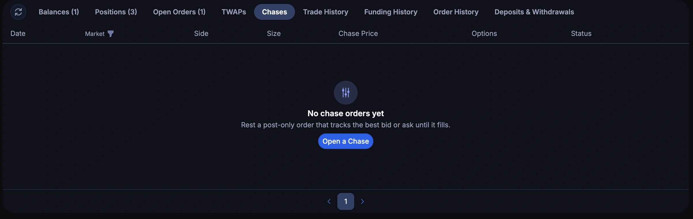 Empty state for chase orders: what it is, and a clear way to open one